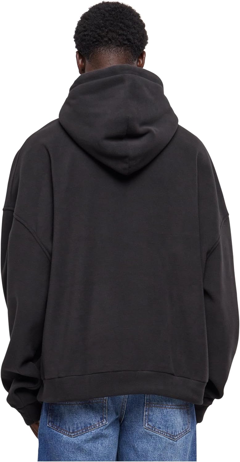 Urban Classics Herren Oversized Polar Fleece Half Zip Hoody Kapuzenpullover XL Schwarz, XL Schwarz