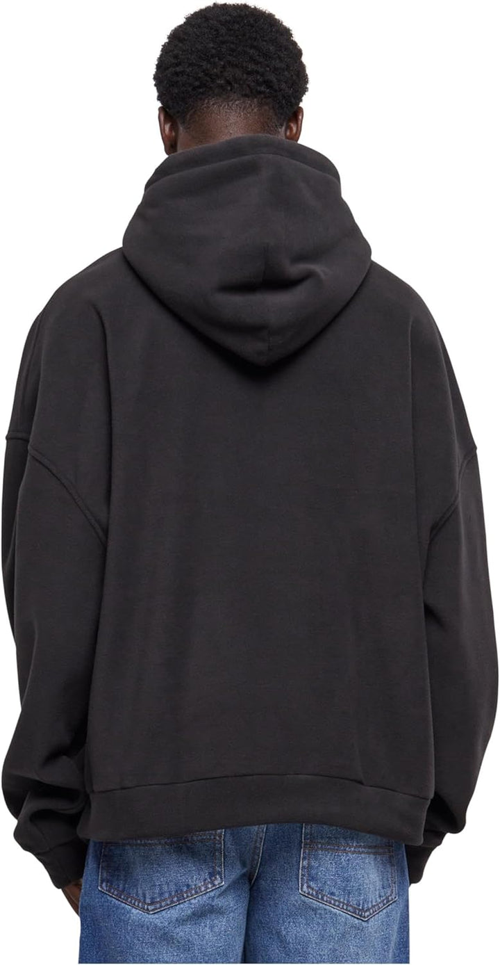 Urban Classics Herren Oversized Polar Fleece Half Zip Hoody Kapuzenpullover XL Schwarz, XL Schwarz