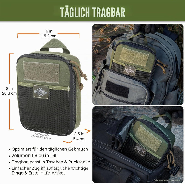 Maxpedition Beefy Pocket Organizer Tasche Einheitsgrösse Grün, Einheitsgrösse Grün