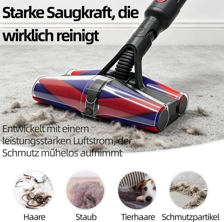 Softwalze Bürstenkopf Ersatz für Dyson V8 V10 V11 V15, Hartbodendüse mit Dualen Grünen LED-Leuchten,