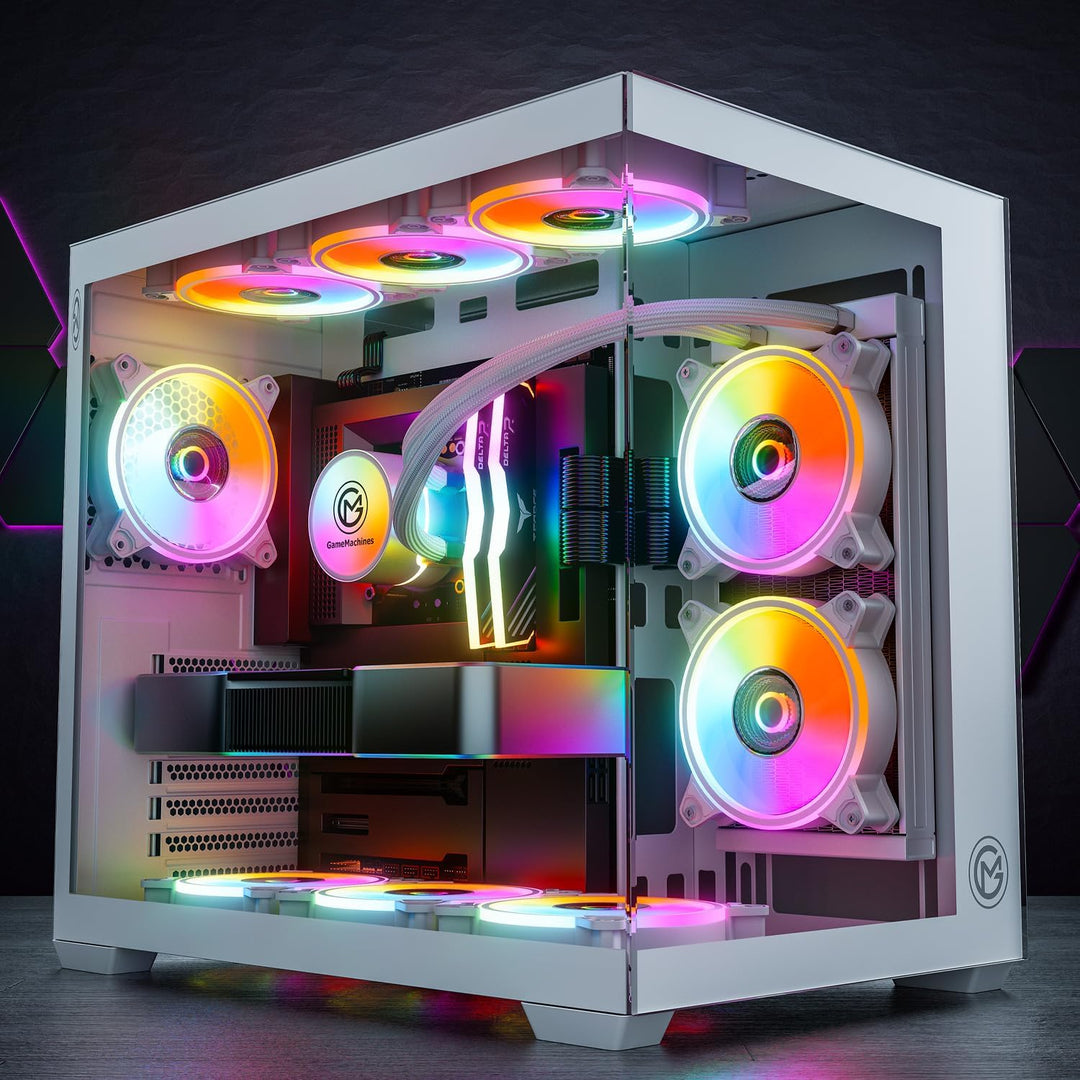 GameMachines Cube Snow Edition - Gaming PC - Intel Core i7 12700KF - NVIDIA GeForce RTX 4060 Ti - Wa