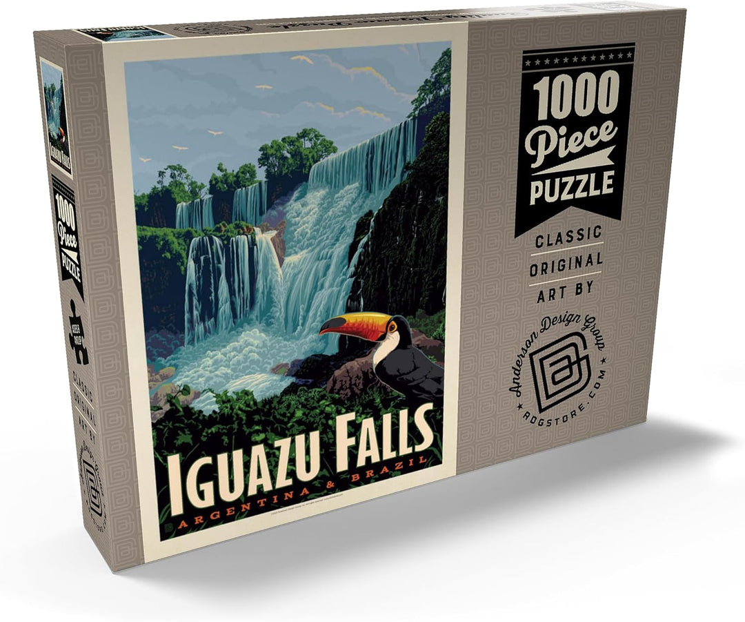 Iguazú Falls: Argentina &amp; Brazil, Vintage Poster - Premium 1000 Teile Puzzle - MyPuzzle Sonderkollek
