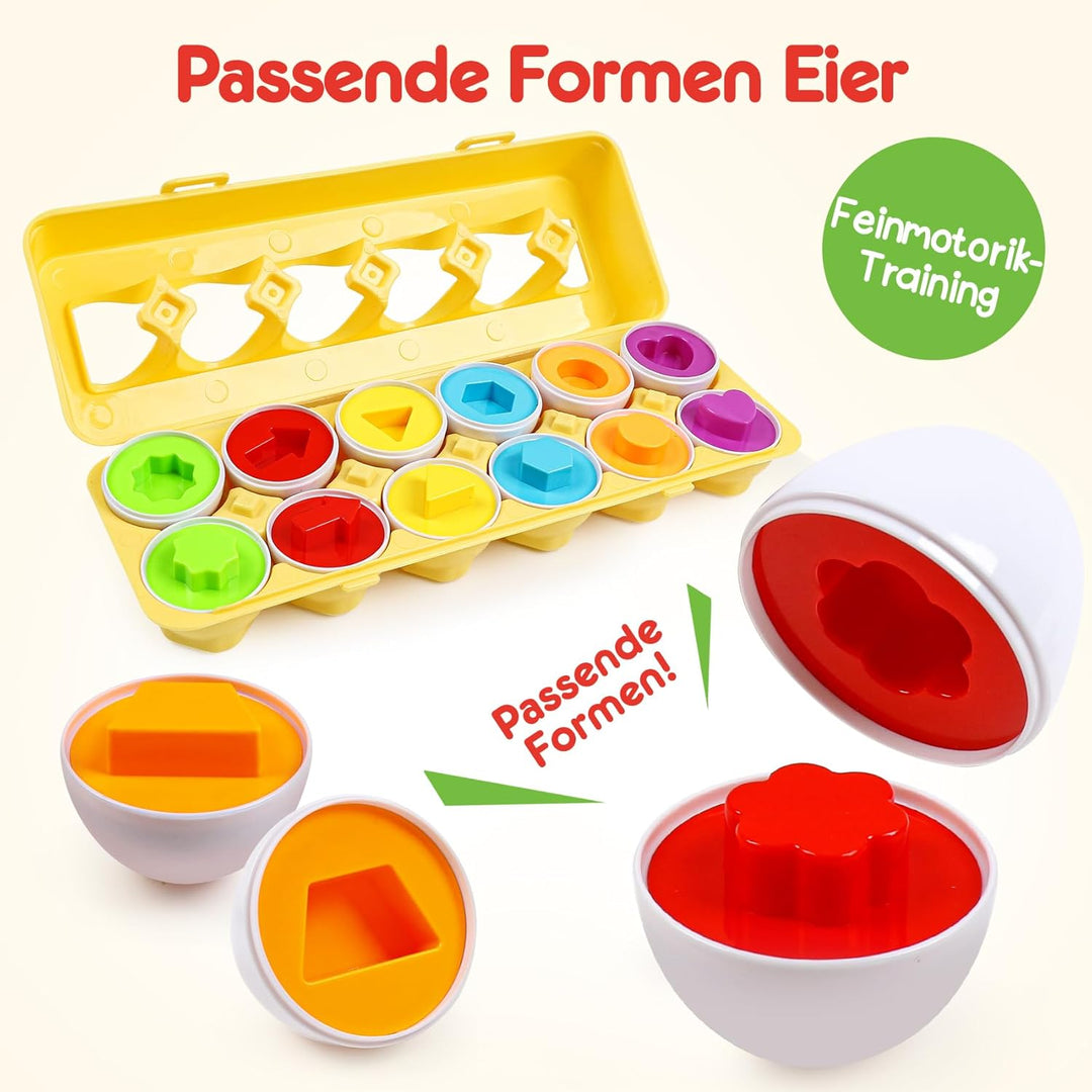 YIQOGAME Montessori Spielzeug Passende Eier,Lernspiel für Kinder pädagogisches Spiel zur Entwicklung