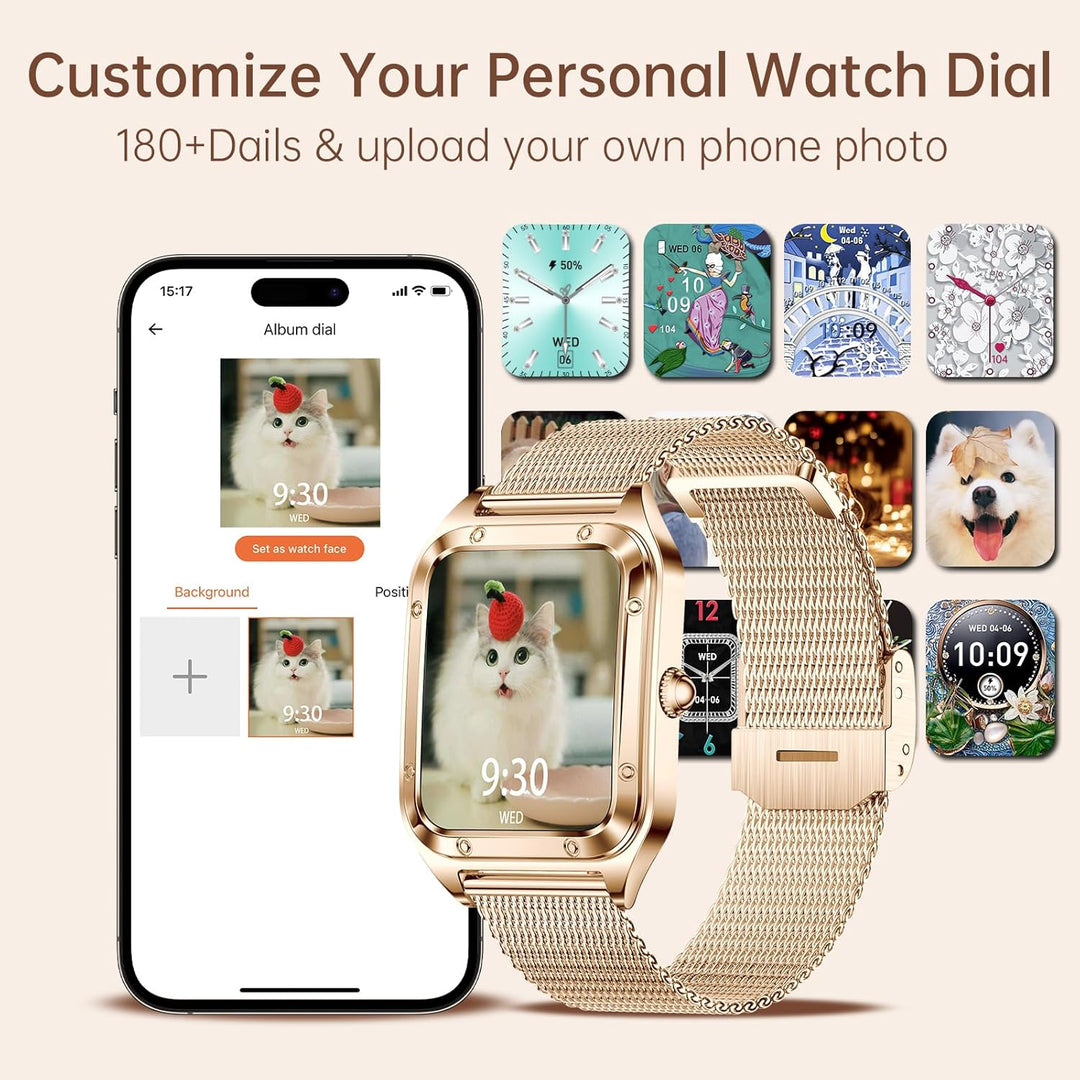 Smartwatch für Damen mit Sprachassistent,1,59" Touchscreen Damen Smart Watch mit Tätigen/Annehmen vo