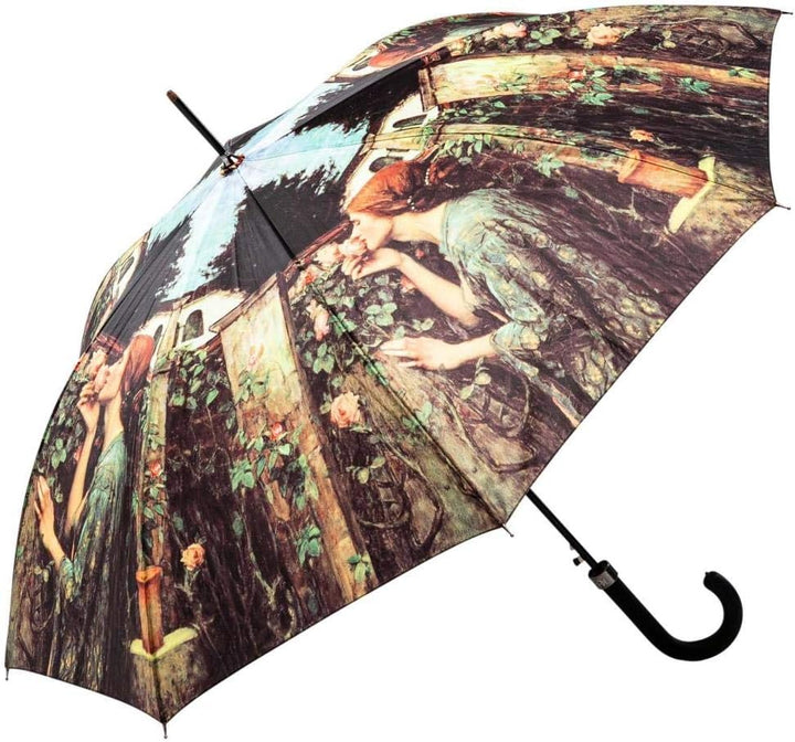 LUCKYWEATHER Regenschirm Stockschirm Damen Motiv Sweet Roses Auf-Automatik I Stockregenschirm gross