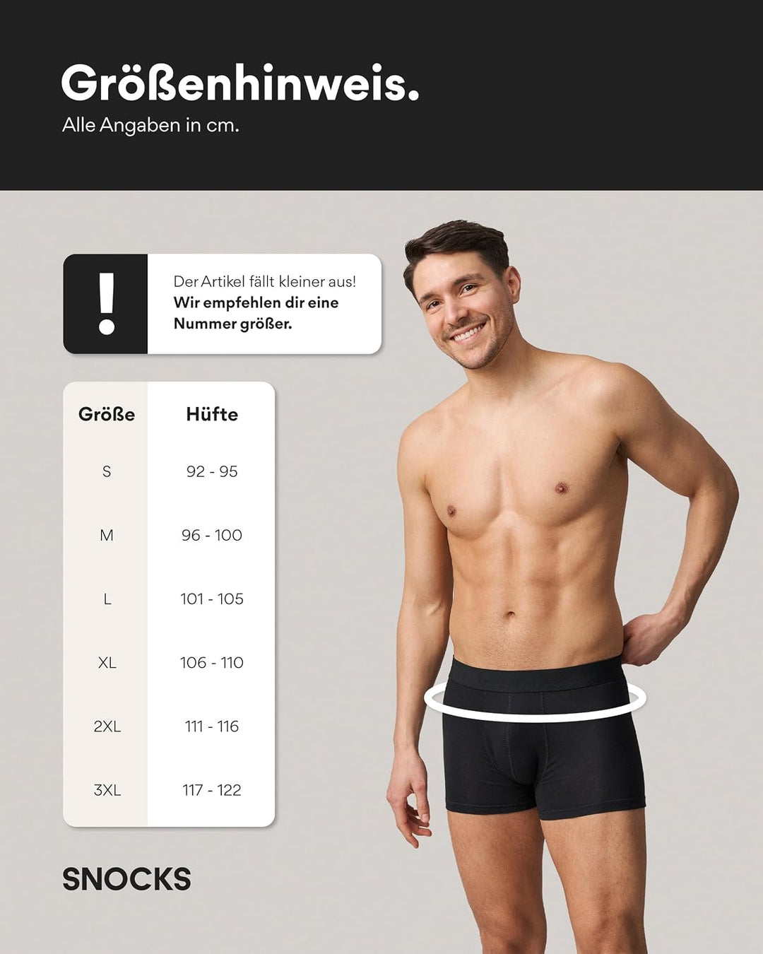 Snocks Herren Boxershorts ohne Logo aus Bio-Baumwolle, 6er Pack | elastischer Gummibund, atmungsakti