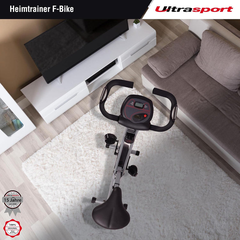 Ultrasport F-Bike/F-Rider Basics, Fahrradtrainer, Heimtrainer,klappbarer Hometrainer, LCD Display,op