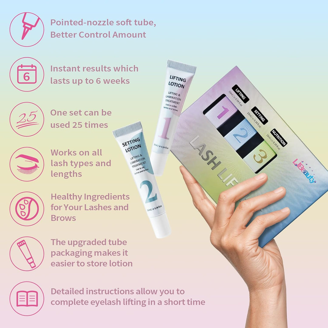 Libeauty Wimpernlifting Set, 10ml Lash Lifting Kit, Präzise Kontrolle Der Lotionmenge, Röhrenförmige