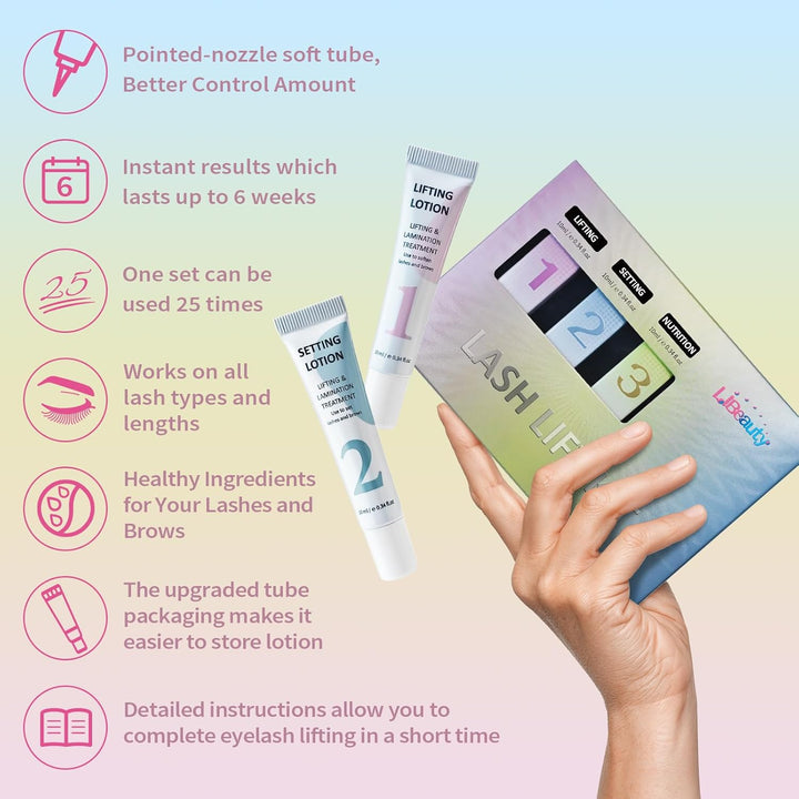 Libeauty Wimpernlifting Set, 10ml Lash Lifting Kit, Präzise Kontrolle Der Lotionmenge, Röhrenförmige