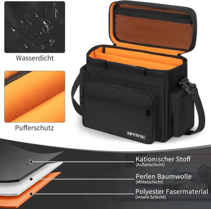 OUUTMEE Vinyl Tragetasche für Schallplatten,Wasserfeste Aufbewahrungstasche für Schallplatten für 7/