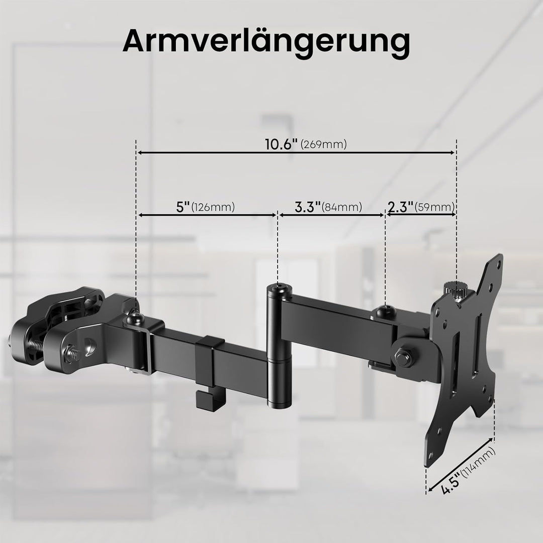 WORLDLIFT Universelle VESA Halterung,für 17"-32" Bildschirme bis zu 8 kg, Neigbar Schwenk Drehbar TV