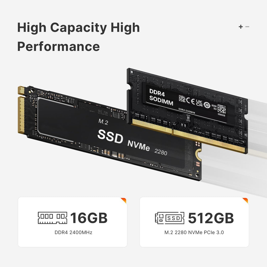 BOSGAME E4 Windows 11 Pro Business Mini-PC AMD Ryzen 5 3550H, 4 Kerne, 8 Threads, bis zu 3,7 GHz, 16