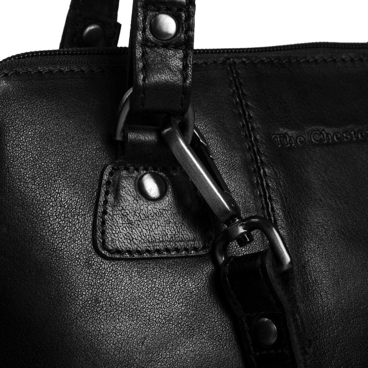 The Chesterfield Brand Antique Buff Elly Schultertasche Leder 30 cm Schwarz Einheitsgrösse, Schwarz