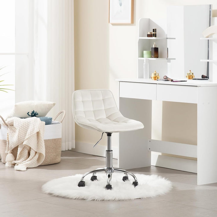 WOLTU Schreibtischstuhl Kinder, Schminkstuhl Sitzhocker Rollhocker Arbeitshocker, 360° drehbar höhen