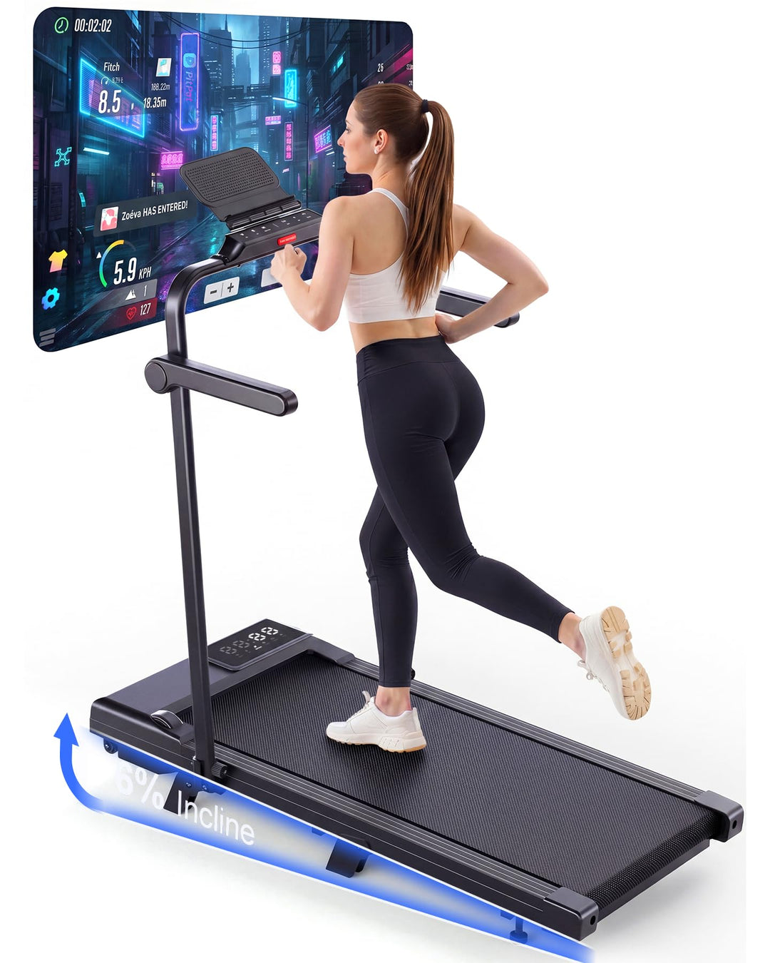 Superun Walking Pad max 159 KG/136 KG, Laufband für Zuhause mit Trainingsmodus, Leise Laufband Schre