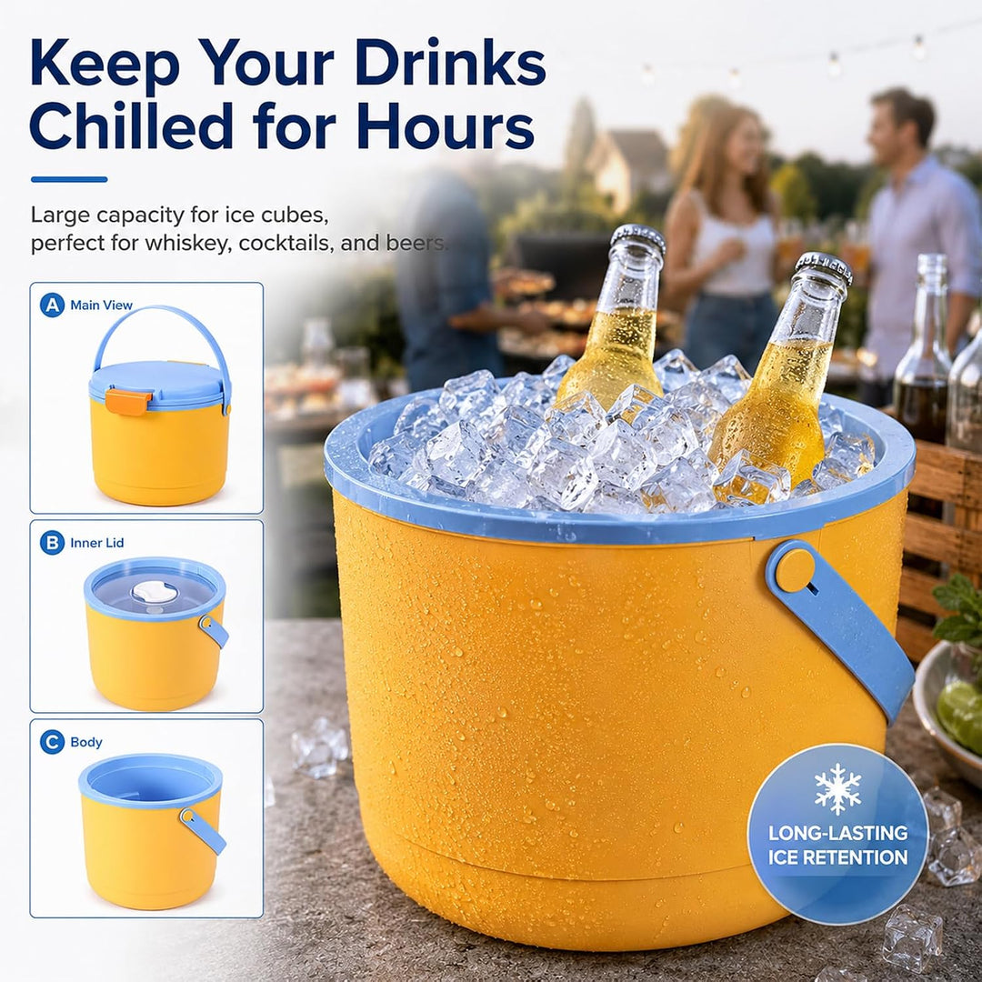 2.6L Eiswürfelbehälter Mit Deckel,Isbehälter,Ice Cubetray,24 Stunden Warm Orange, Orange