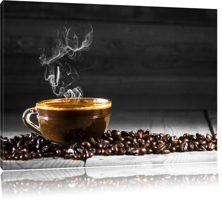 Duftender Arabischer Kaffe schwarz/weiss Format: 100x70 auf Leinwand, XXL riesige Bilder fertig gera