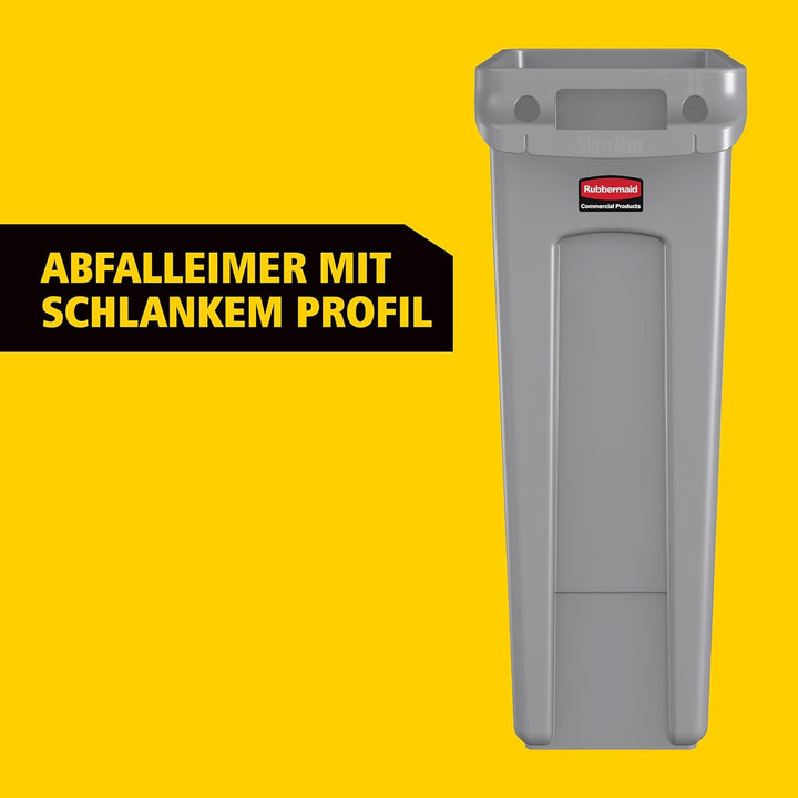 Rubbermaid Commercial Products FG354060GRAY Slim Jim Recyclingbehälter mit Lüftungskanälen, 87 L, B5