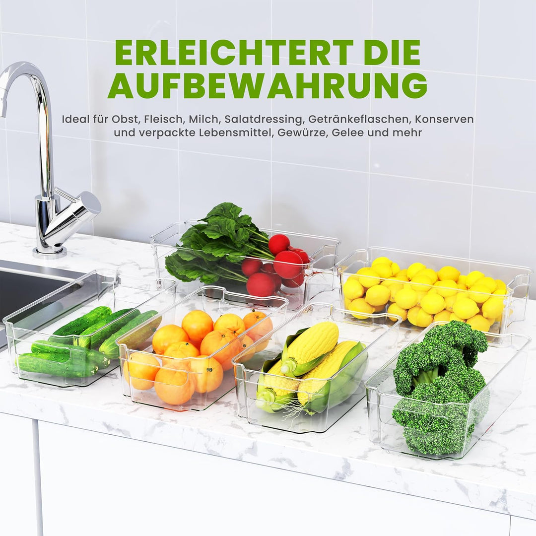 KICHLY Hochwertige Vorratsschrank Küche Organizer - Set von 6 Stauraum für Kühlschrank, Schränke, Re