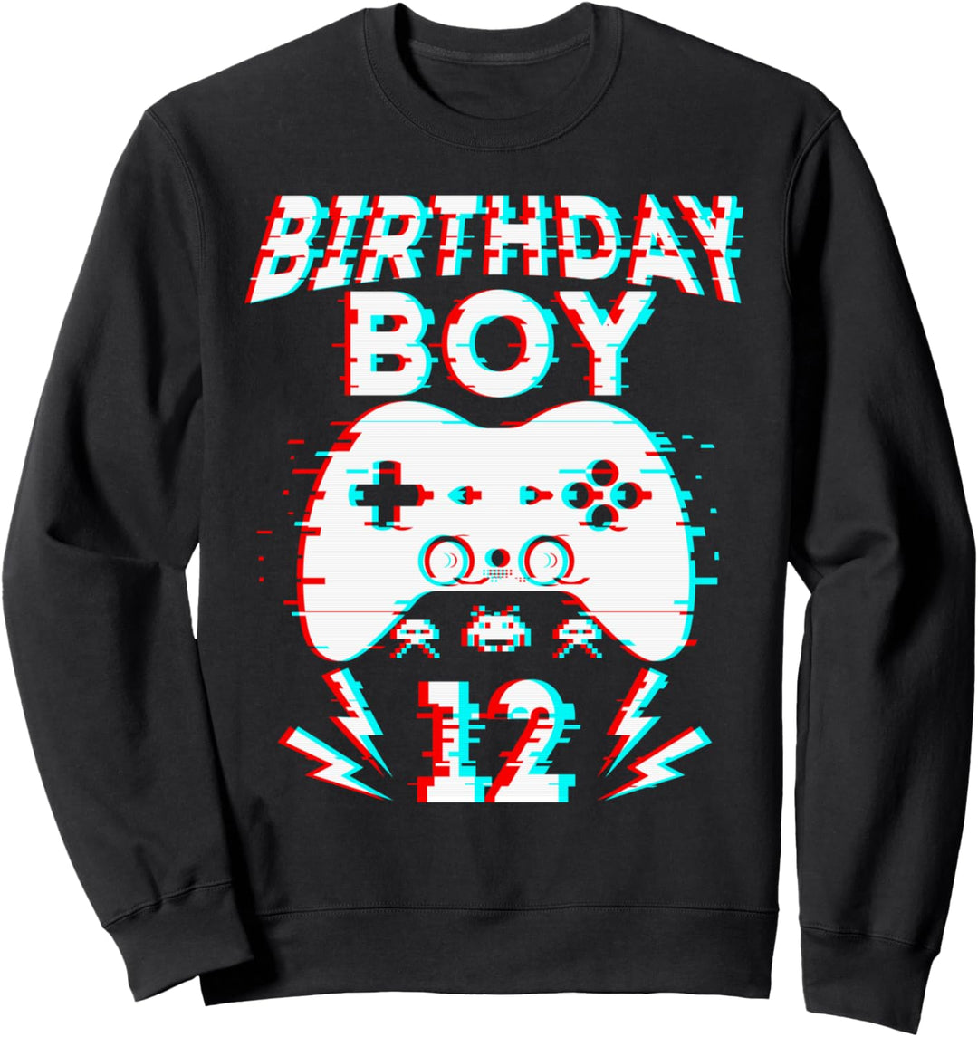 Birthday Boy 12 Years Old Video Gamer Gift Party Gaming Sweatshirt