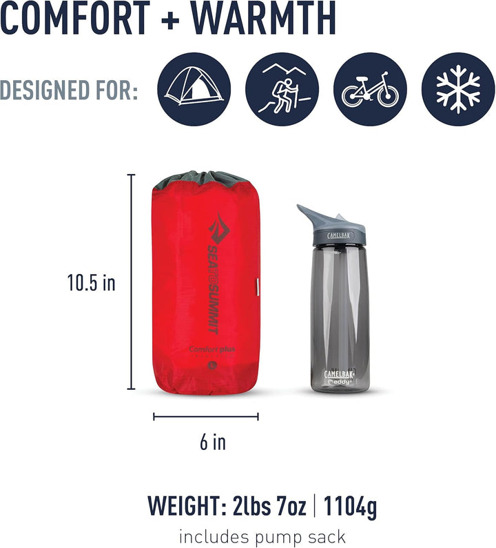 Sea to Summit Comfort Plus Insulated Air Isomatte Luftmatratze Standard-Grösse Rot, Standard-Grösse