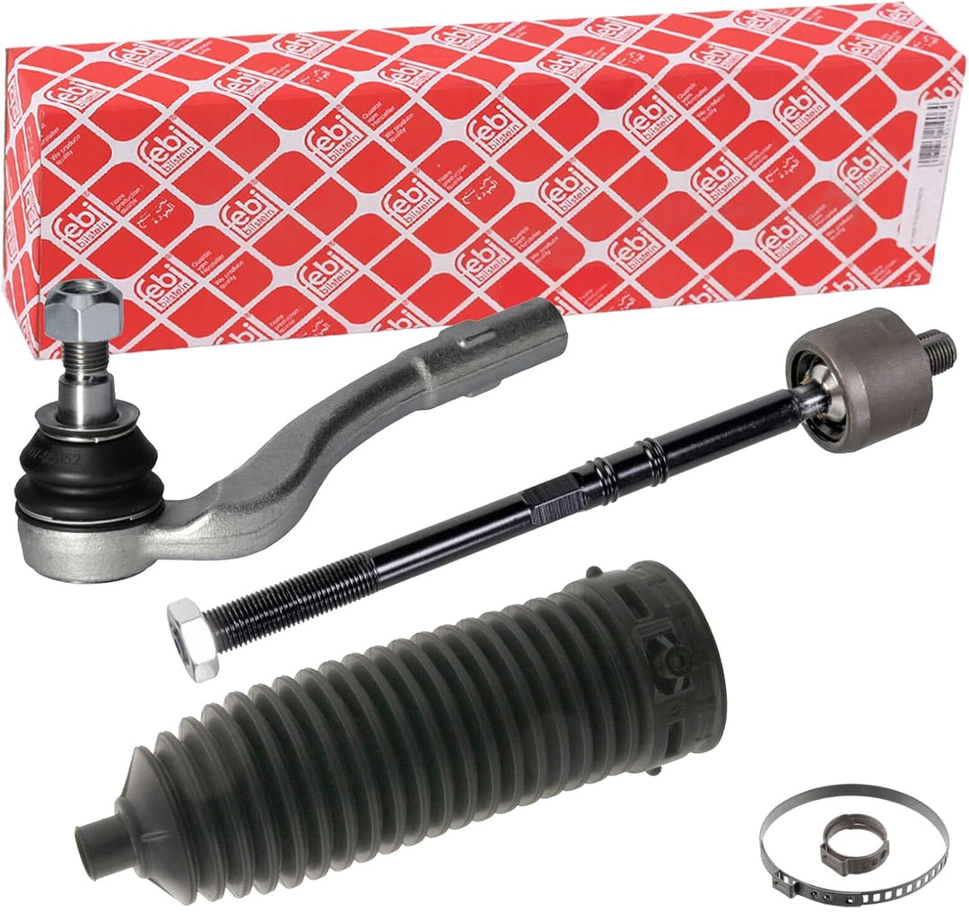 febi bilstein 40166 Spurstange mit Endstück, Manschette und Anbaumaterial , 1 Stück Vorderachse link