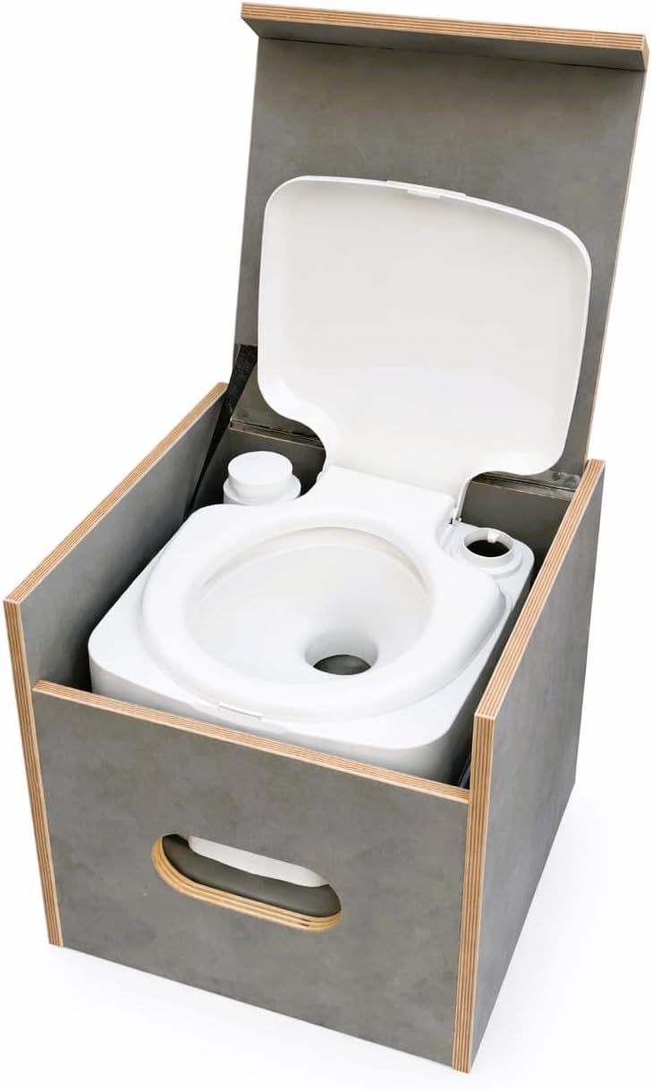 Toilette Porta Potti 335 mit Toilettenhocker grau und Polster blau