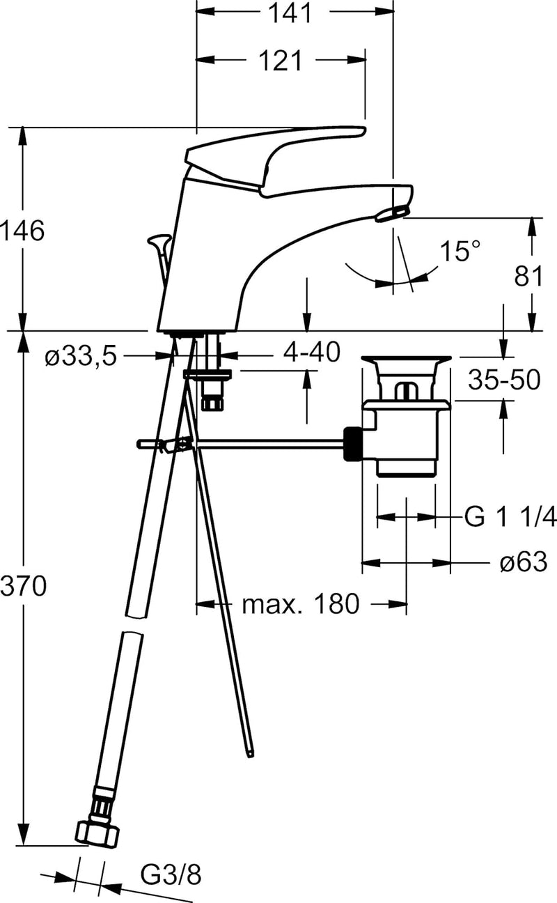 Hansa 1092283 Waschtisch Armatur Hansamix