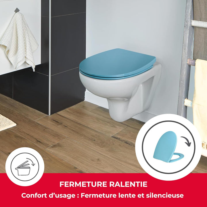 Wirquin 20724242 WC-Sitz Marbella, Thermoplast, blau