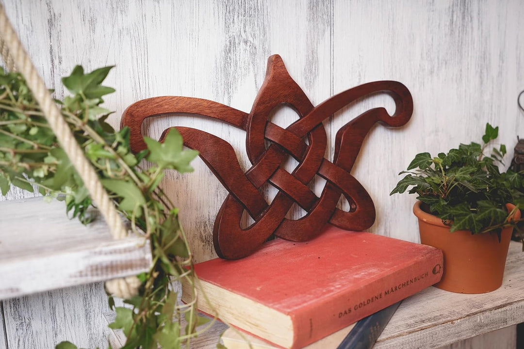 Windalf Wanddeko BELTAINE b: 38 cm Keltischer Liebesknoten Handarbeit aus Holz