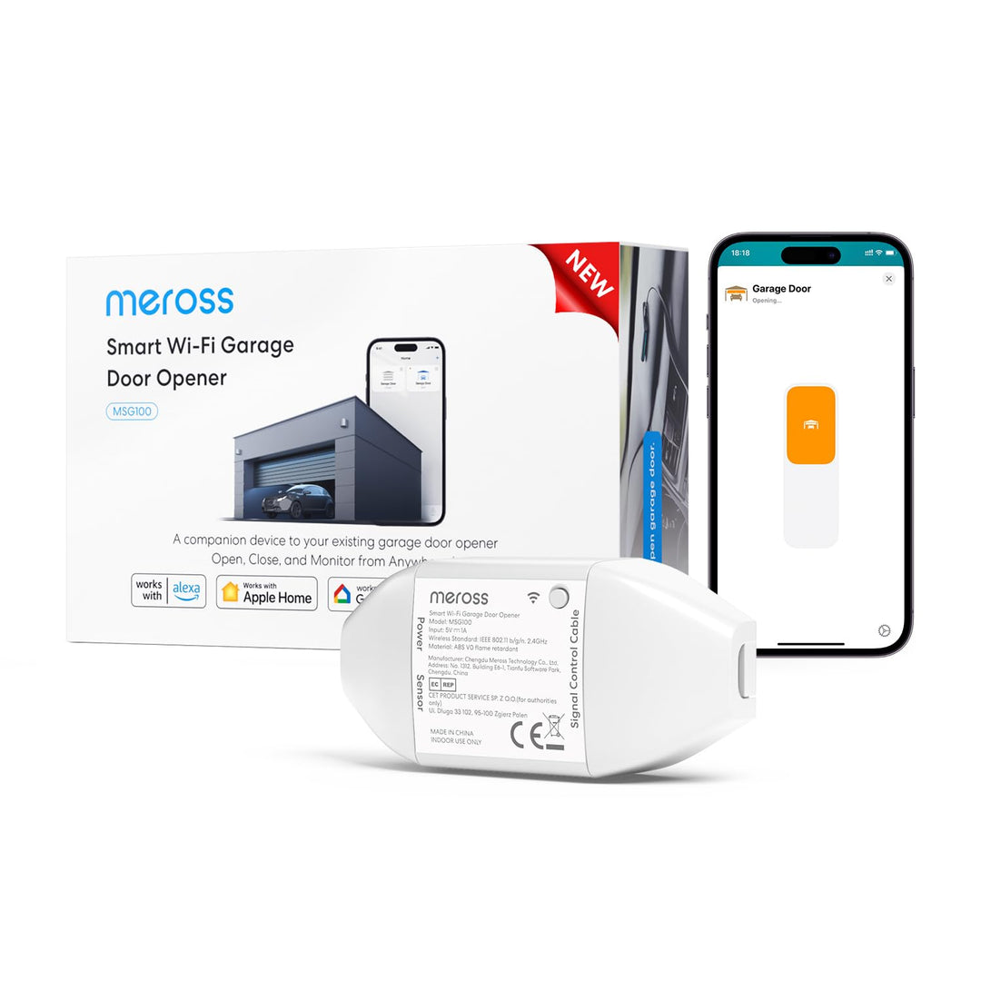 Meross Smart WLAN Garagentoröffner funktioniert mit Apple HomeKit, APP-Steuerung, Kompatibel mit Ale