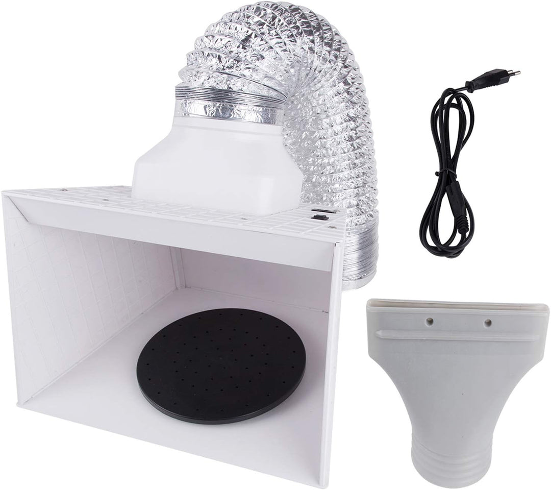 Fengda Tragbare Airbrush Hobby Spritzkabine Sprühbox BD-515 mit LED-Leuchten und Drehteller zum Sprü