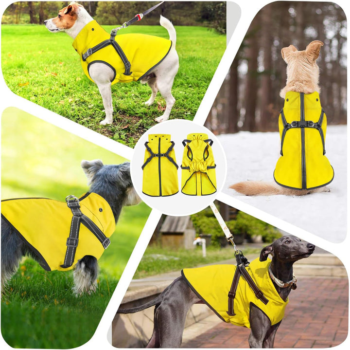 Mosucoirl Hunde Regenmantel Wasserdichter Hunde Kapuzenpullover Reflektierender Hunde Regenmantel mi