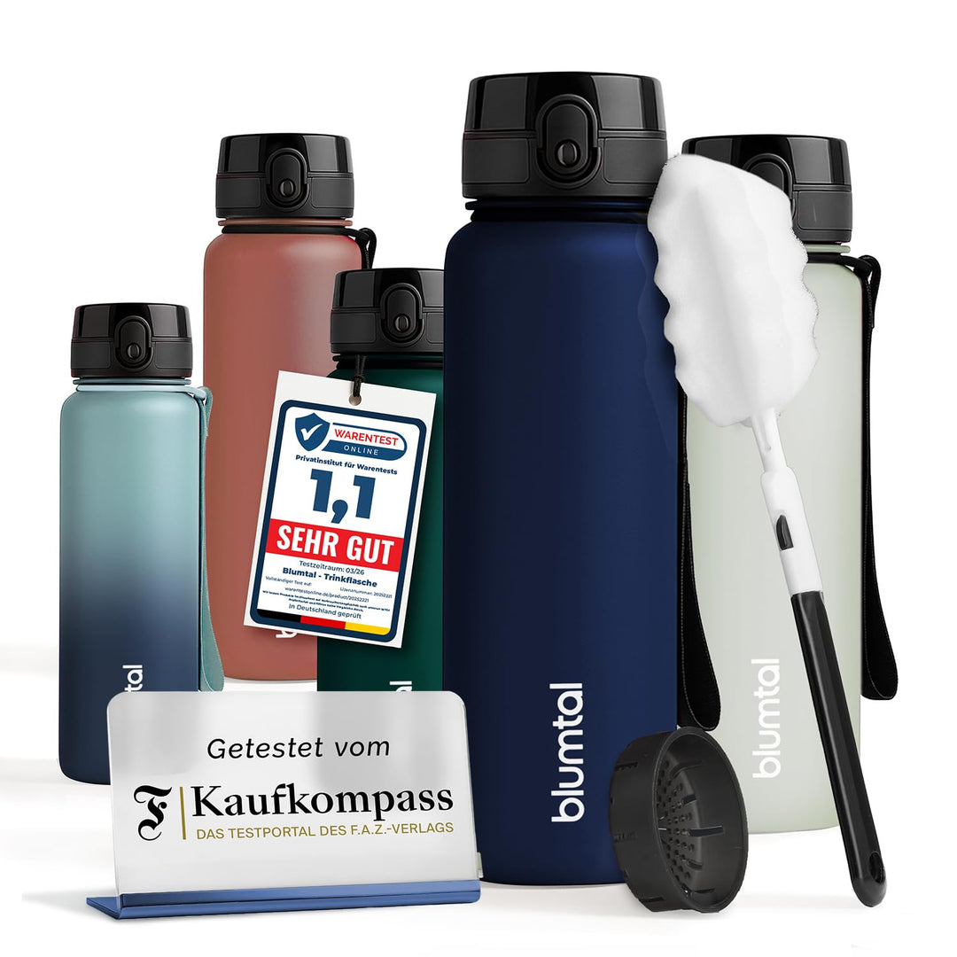 Blumtal Premium Trinkflasche 1l - bruchsichere &amp; auslaufsichere Trinkflasche gross Sport &amp; Outdoor -