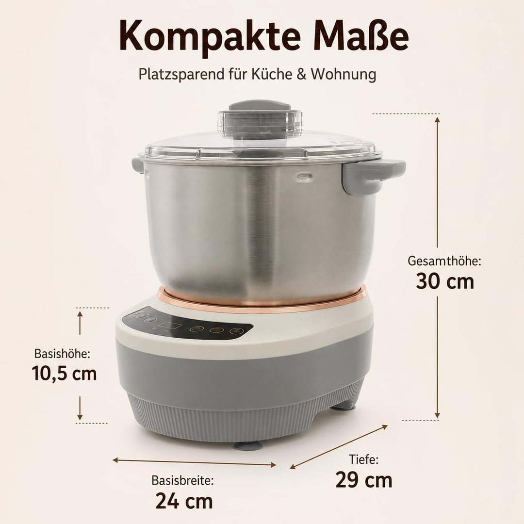 Teigknetmaschine, 7L Vollautomatische Teigmaschine, Teigmehl Mixer 45 ℃ Konstante Temperatur Ferment