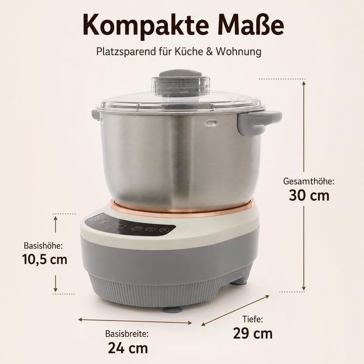 Teigknetmaschine, 7L Vollautomatische Teigmaschine, Teigmehl Mixer 45 ℃ Konstante Temperatur Ferment