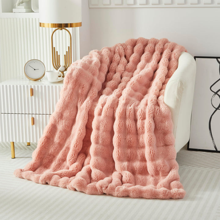 Kuscheldecke Kaninchen Plüsch Flauschige Decke Soft Wohndecke Dick 1000GSM Flanell Decke Couchdecke