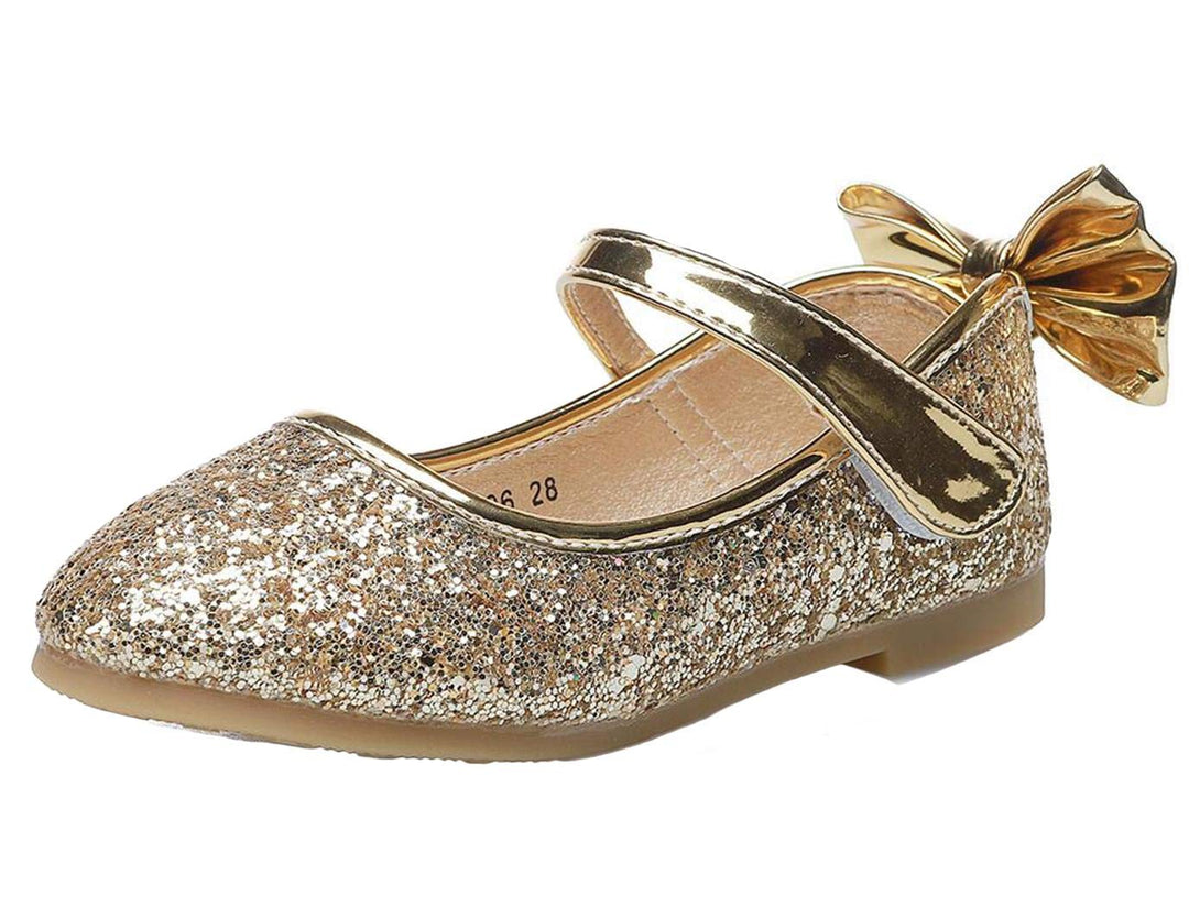 PPXID Mädchen Mary Jane Halbschuhe Glitzer Hochzeitsschuhe Prinzessin Taufschuhe Bequem Ballerinas 3