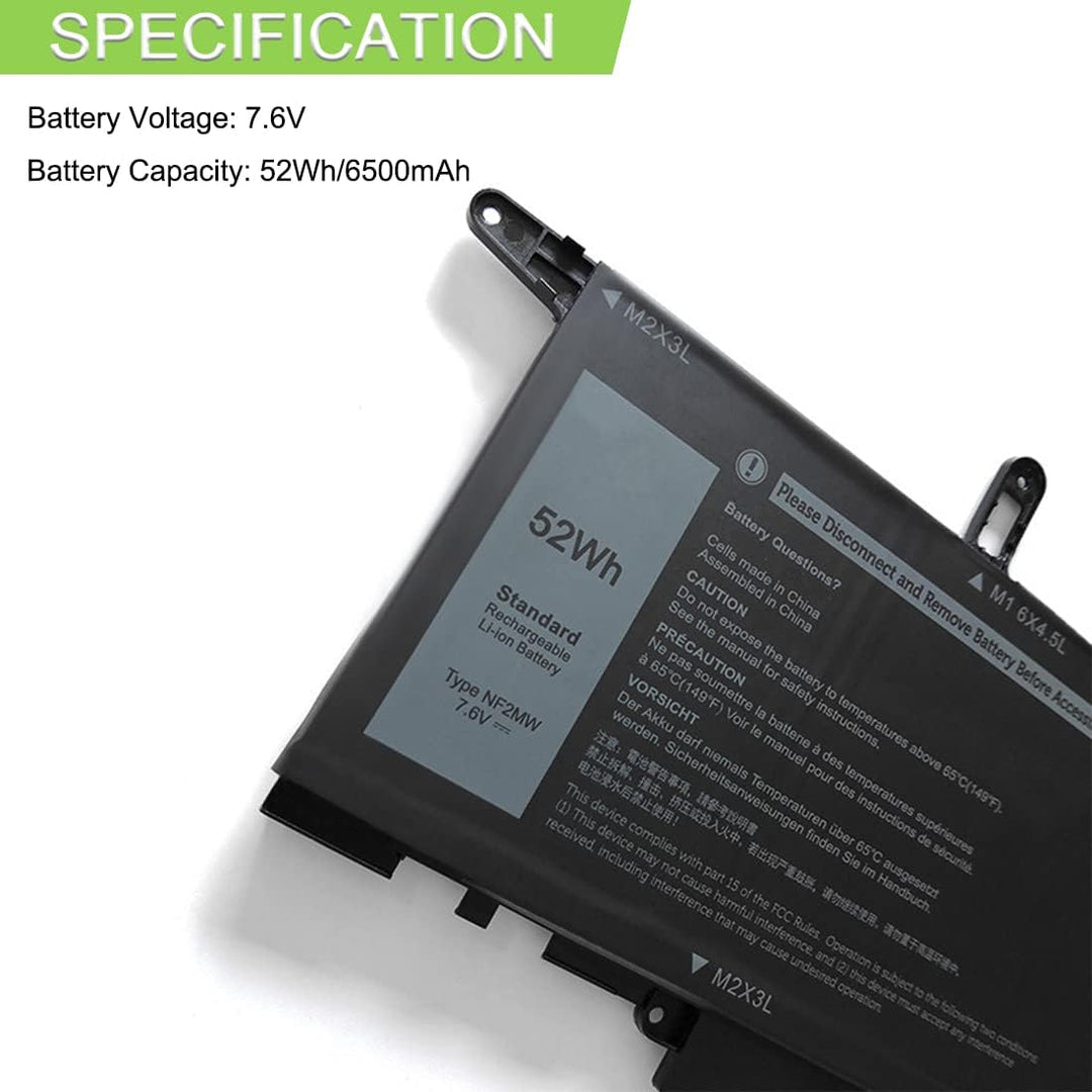 XITAIAN NF2MW 7.6V 52Wh Ersatz Laptop Akku für Dell Latitude 7400 2-in-1 9410 E7270 E7260 Series 85X
