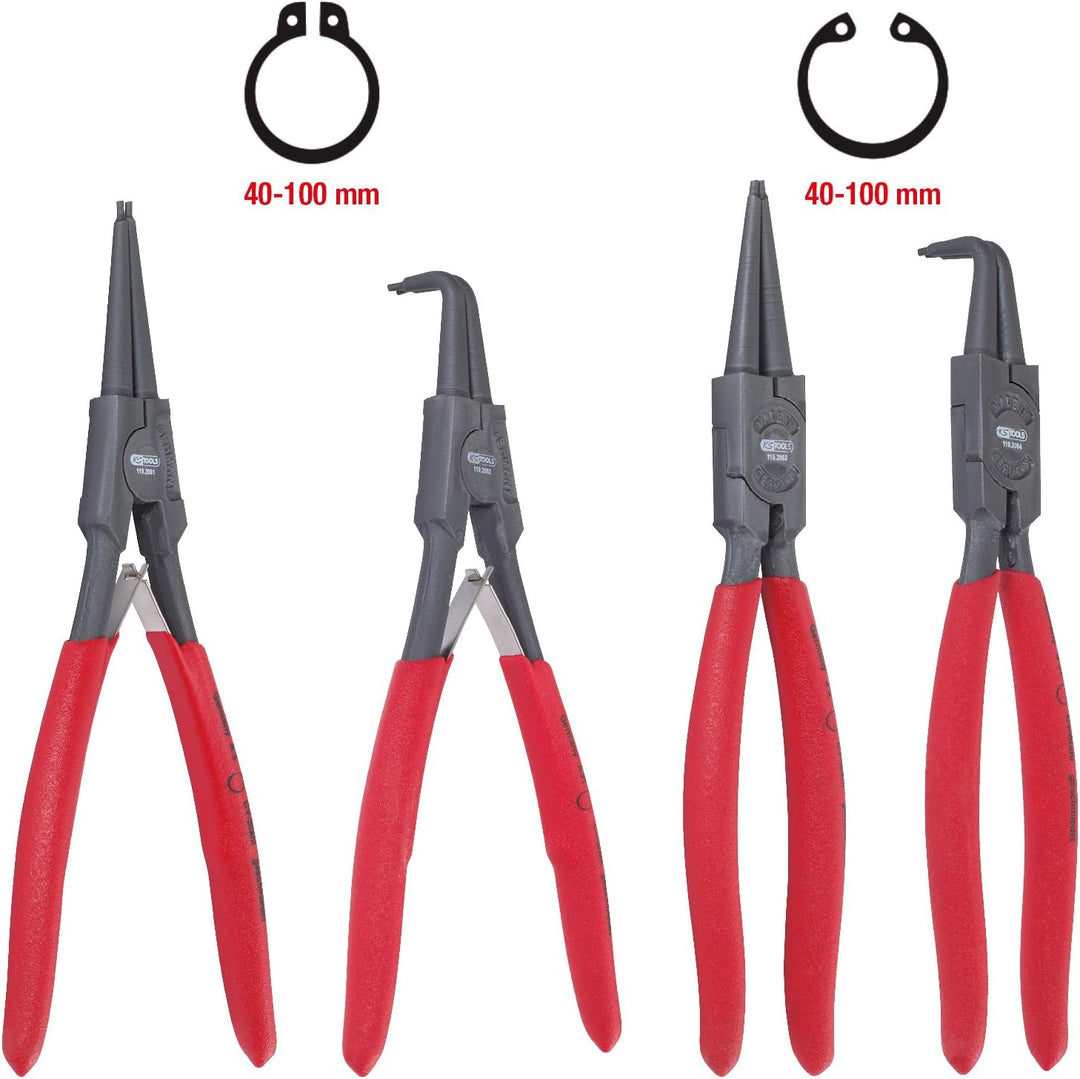 KS Tools 119.2060 Sicherungszangen-Satz, 40-100 mm, 4-tlg.