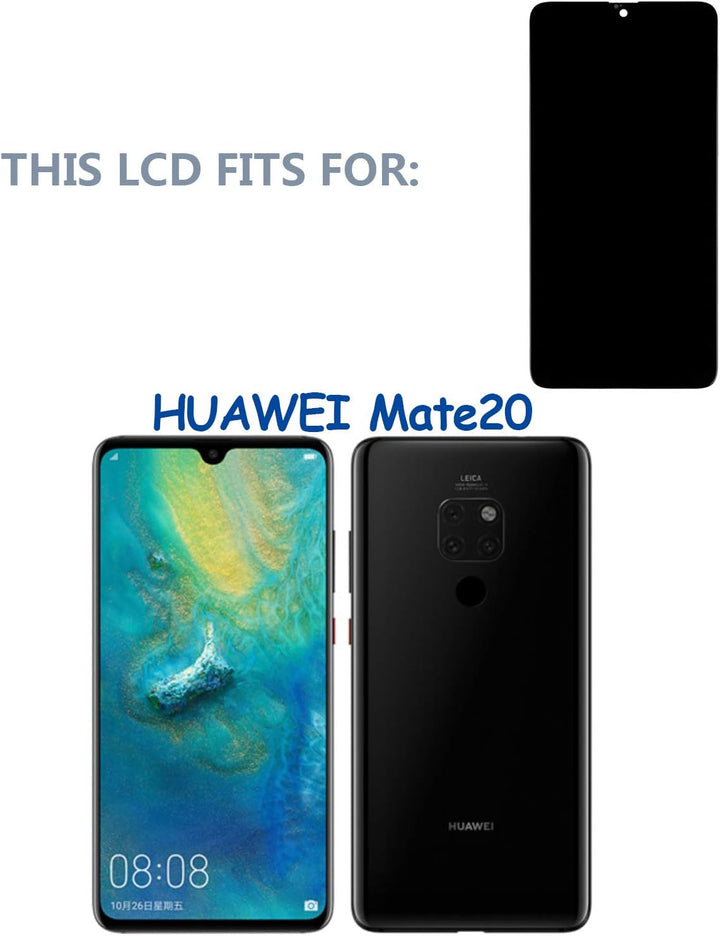swark TFT LCD Display Kompatibel mit Huawei Mate 20 (Nicht Lite) (Schwarz Ohne Rahmen) Touchscreen +