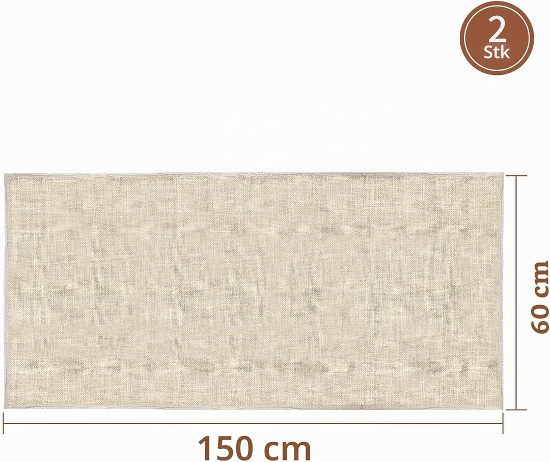Bäckerleinen Leinentuch Brot Backen 150 X 60cm 2Stk Natur Bäckerleinen Teige Teigtuch Gärfolie für B