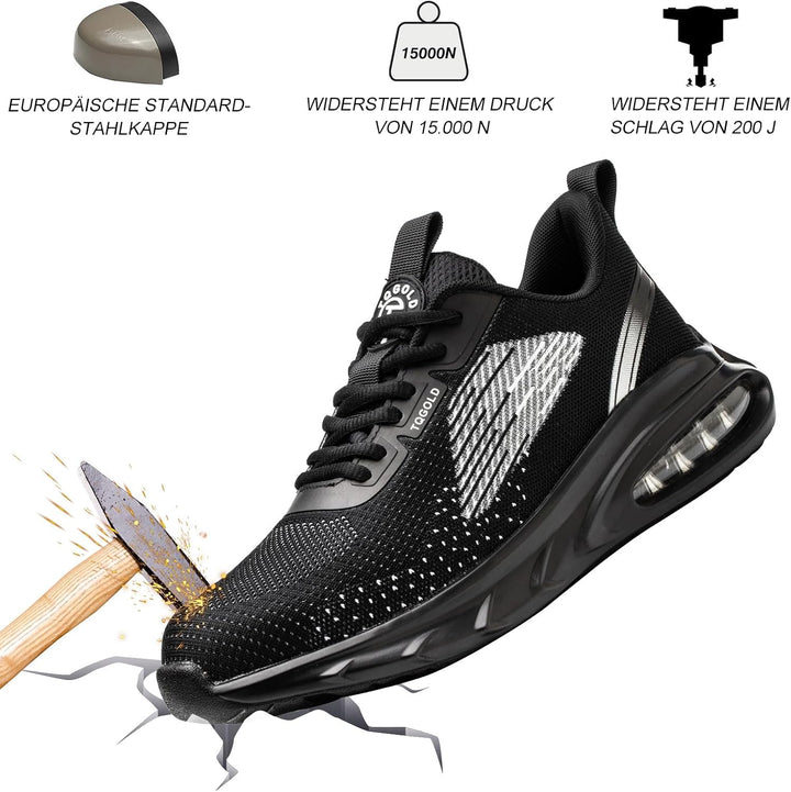 tqgold Sicherheitsschuhe Herren Damen Leicht Arbeitsschuhe | Sportlich Schutzschuhe mit Stahlkappe |