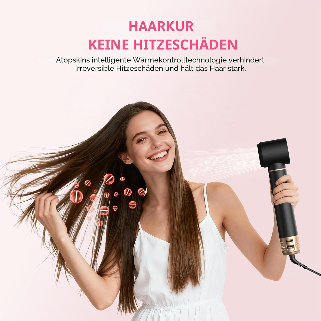 Atopskins 5 in 1 Hairstyler mit Lockenstab mit Luft Links/Rechts, 1000W Airstyler Hair Styler Set mi
