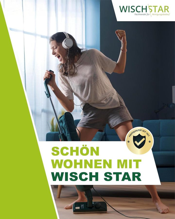Wisch Star Wischmopp Bezug 50 cm aus Baumwolle in Weiss | 10 x Bodenwischer Bezug, Ersatzbezug mit T