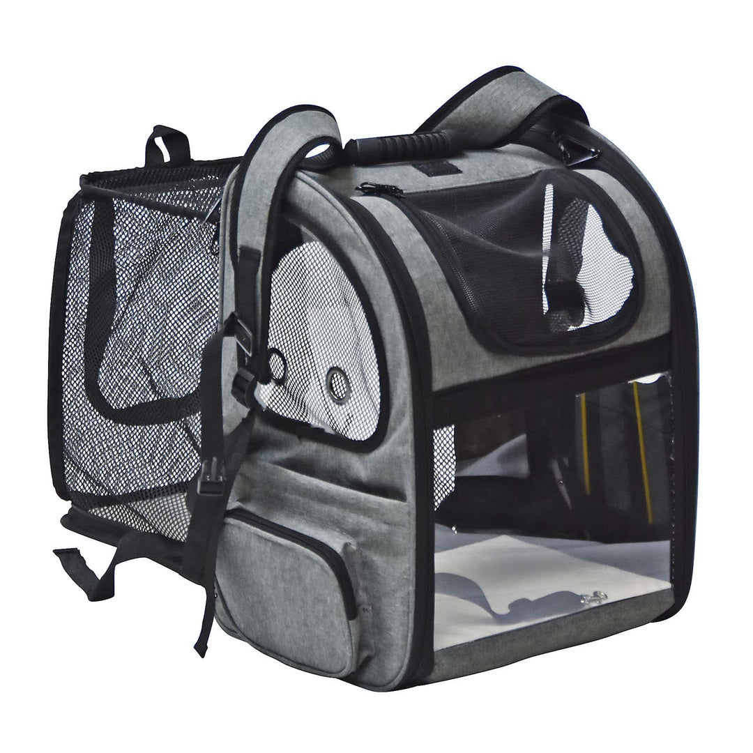Fudajo Ausziehbarer Haustier Rucksack 27x35,5x41,5 cm bis 6kg, Hunderucksack, Katzenrucksack mit Net