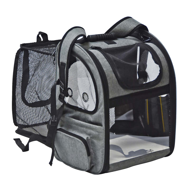 Fudajo Ausziehbarer Haustier Rucksack 27x35,5x41,5 cm bis 6kg, Hunderucksack, Katzenrucksack mit Net