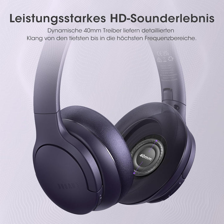 DOQAUS Kopfhörer Kabellos Bluetooth,Bis zu 90 Std Bluetooth Kopfhörer Over-Ear mit 3 EQ-Modi, HiFi S