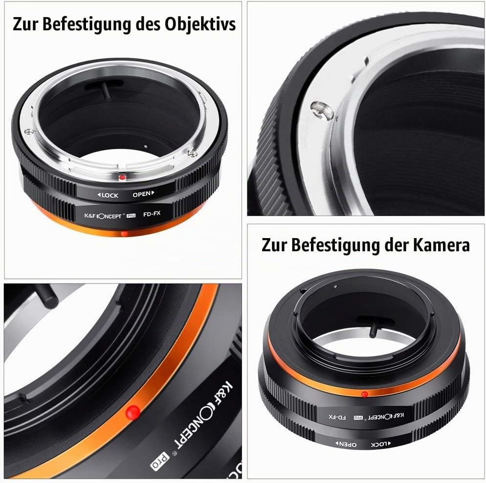 K&amp;F Concept FD-FX Hochpräziser Objektivadapter，Kompatibel mit Canon FD FL-Objektiven bei Fujifilm FX