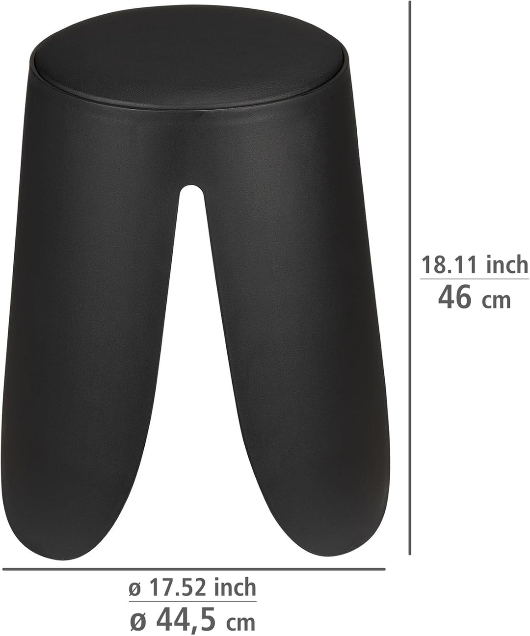 WENKO Badhocker Mod. Comiso, belastbar bis 180 kg, mit gepolsterter Sitzfläche und rutschsicheren Fü